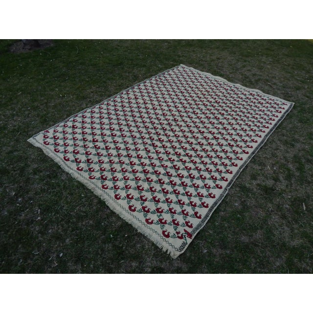 Mid-Century Modern Vintage Turkish Kilim Rug 5'10" X 8' For Sale - Image 3 of 13