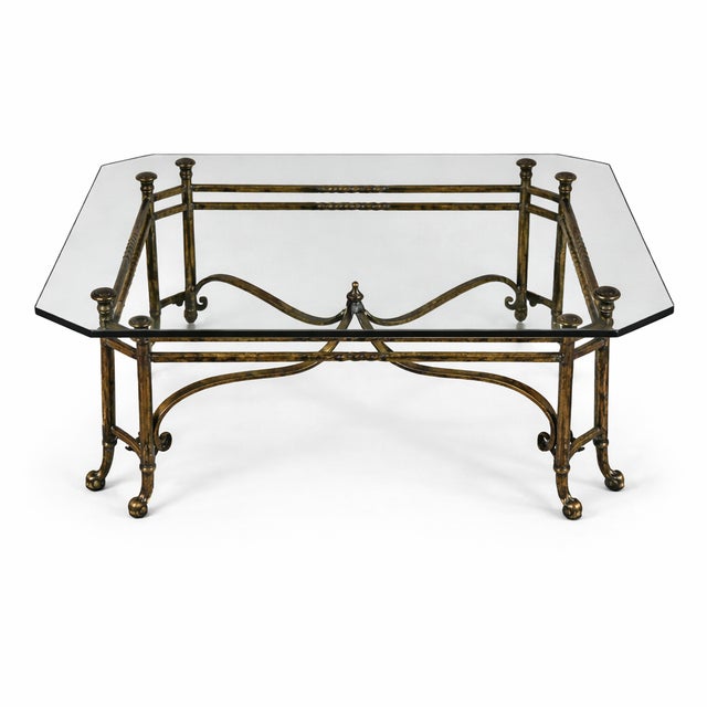 French Wrought Iron Glass Top Coffee Table – Attributed to Poillerat For Sale - Image 11 of 11