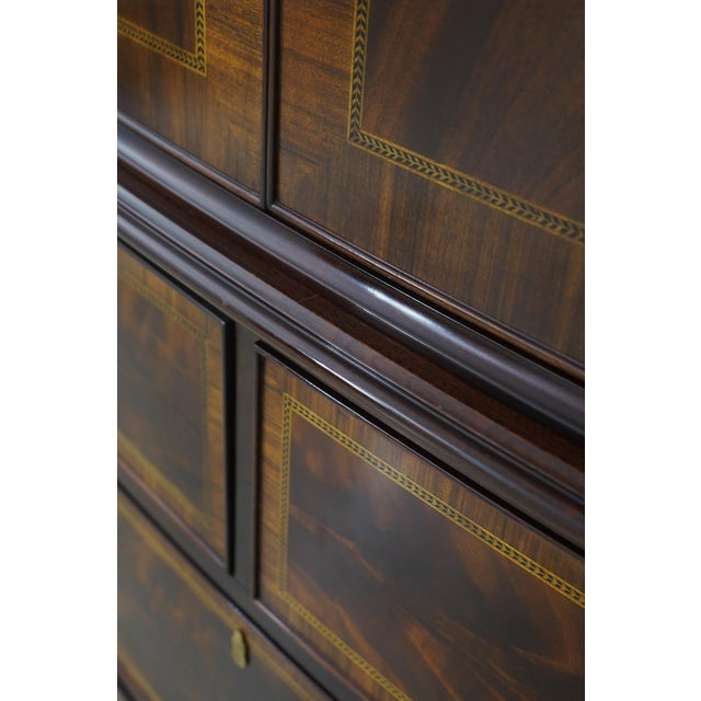 Henkel Harris Inlaid Mahogany Bedroom Wardrobe Chest For Sale - Image 13 of 18