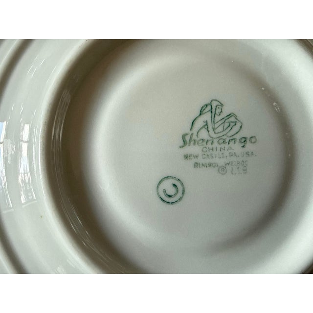 Vintage Mid-Century Modern Shenango Red Lattice & Fruit Pattern Small Plates - Set of 5 For Sale - Image 10 of 10