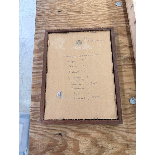 Hudson River Inlay Marquetry Art 15.25" x 12" Sailboat - Signed Jeff Nelson Excellent condition The Hudson River Inlay...