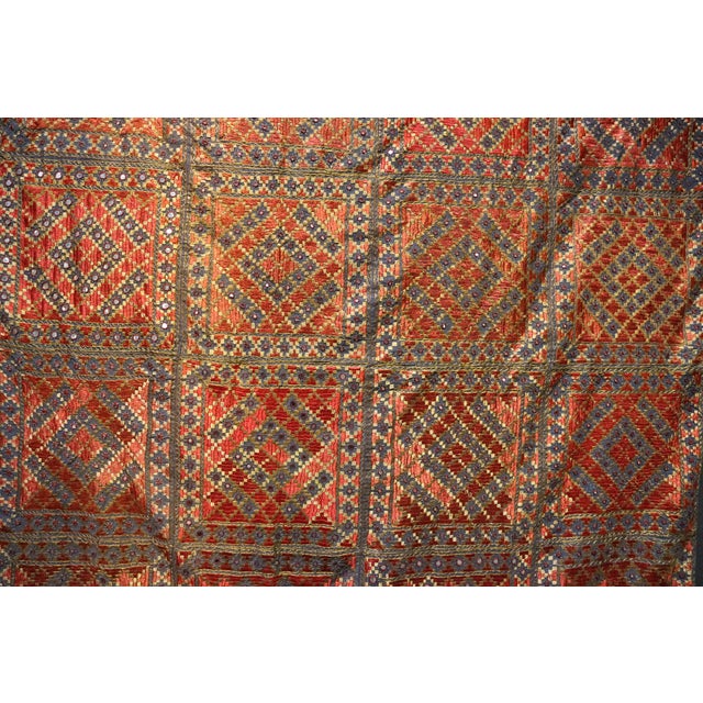 1950s Vintage Silk Hand Embroidered Wall Hung Sofa Cover, 1950s For Sale - Image 5 of 18