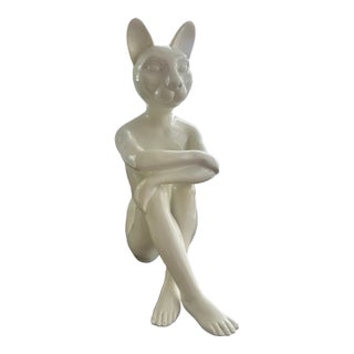 Gillie and Marc Schattner "City Kitten" White Resin Sculpture For Sale