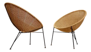 Set of Vintage Synthetic Wicker Outdoor Chairs, 2010s