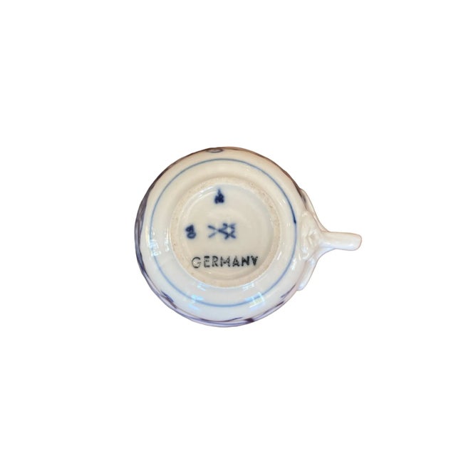Mid 20th Century Mid 20th Century Vintage Meissen Blue Onion Espresso Cup and Saucer For Sale - Image 5 of 9