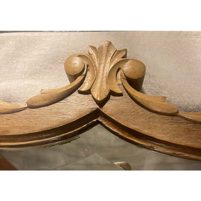 Brown 18th–Early 19th Century French Hand-Carved Wood Mirror Frame With Neoclassical Crest, Circa 1780–1820 For Sale - Image 8 of 11