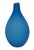 Vintage Hand-Blown Satin Glass Blue Italian Teardrop Form Bud Vase For Sale - Image 6 of 6