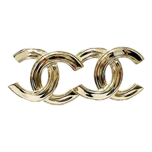 Chanel Light Gold Textured CC Large Piercing Earrings - 2 Pieces