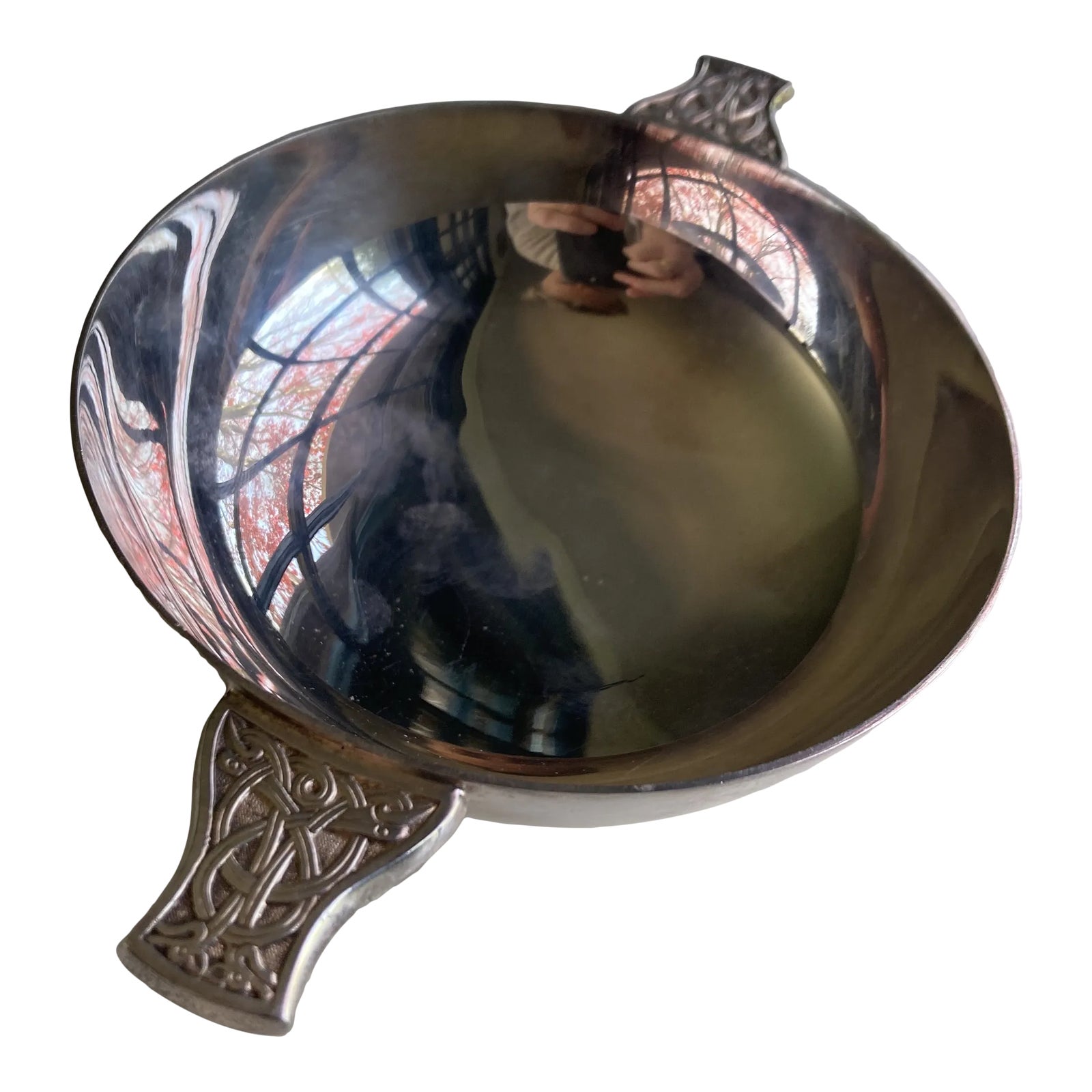 1990s The Quaich Co. Scotland Ltd Silver Plated Celtic Whisky Bowl