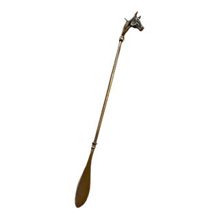 Solid Brass Shoe Horn with Horse For Sale