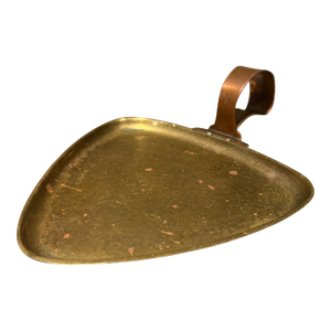 Vintage Mid-Century Modern Triangular Tray Hammered Brass