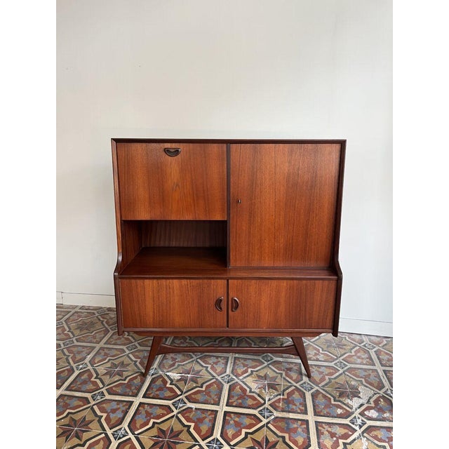 Mid-Century Modern Highboard by Louis Van Teeffelen for Webe, 1950s, in Good conditions. Designed 1950 to 1959 I have...