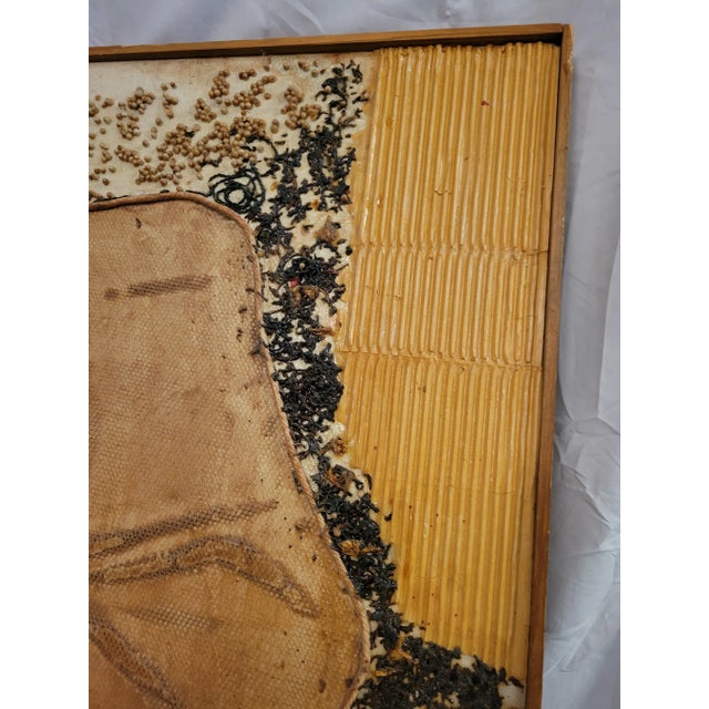 Vintage Modernist Textured Abstract Art Signed by Artist For Sale - Image 4 of 9