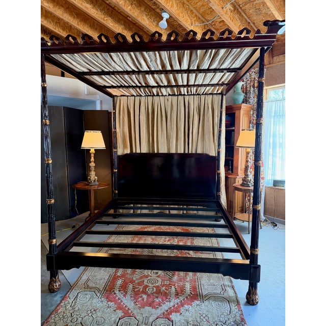 The Kempner Canopy Bed by Michael Taylor, in Tete a Negre Finish For Sale - Image 9 of 11