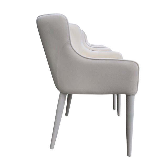 Rh Nicola Slope Fabric Dining Side Chairs (Set of 4) – Performance Velvet, Natural For Sale - Image 15 of 18