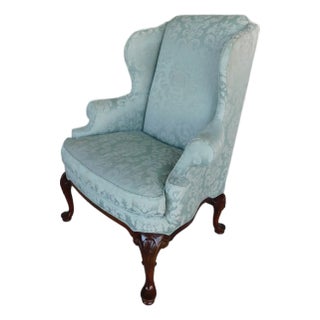 Henredon Georgian Chippendale Style Wingback Chair For Sale