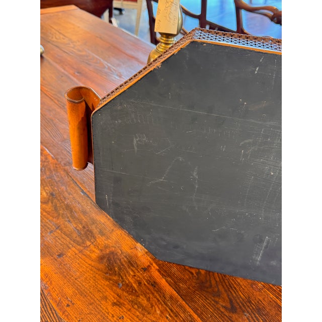 19th Century Painted Tole Tray With Pierced Gallery and Scroll Handles For Sale - Image 9 of 10