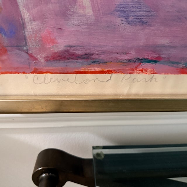 Glass Signed, Oversized Edith Kuhnle Abstract Titled Cleveland Park For Sale - Image 7 of 10