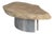 Coffee Table with Raw Wood Slice Top on Metal Base For Sale