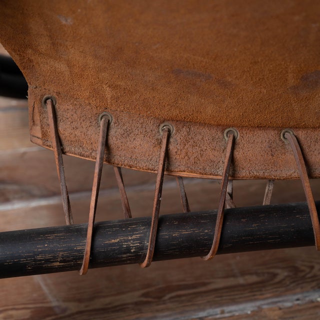 Italian Bamboo and Leather Lounge Chair, 1960s For Sale - Image 14 of 18