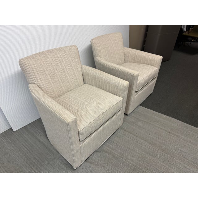 Contemporary Chaddock Living Room Essence Swivel Chairs, Pair For Sale - Image 3 of 12