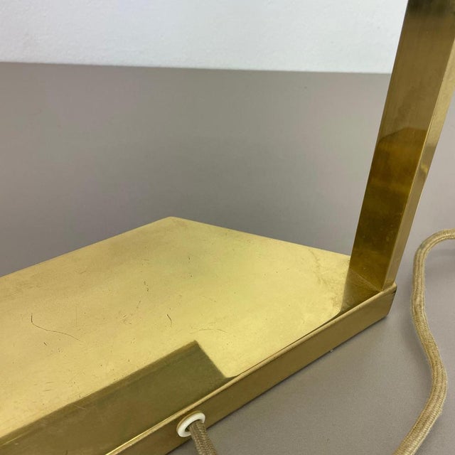 Vintage Brass Table Light attributed to United Workshops Munich, Germany, 1970s For Sale - Image 6 of 18