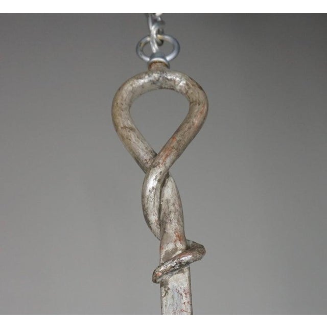 Wrought Iron Silver Gilt Chandeliers by Melissa Levinson For Sale - Image 9 of 10