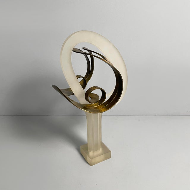 Cesar Doméla, Dutch Modern Sculpture, 1970s, Acrylic Glass and Brass For Sale - Image 18 of 18