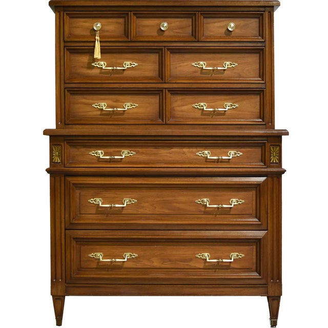 Mid Century Transitional 6-Drawer Chest With Brass Hardware by White Furniture For Sale - Image 16 of 16