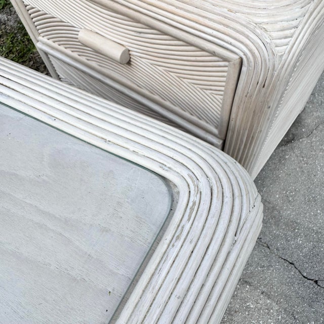 Boho Chic Waterfall Pencil Reed Nightstands - A Pair For Sale - Image 9 of 11