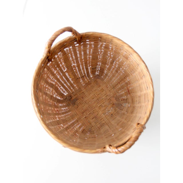Vintage French Country Style Woven Basket For Sale - Image 10 of 14
