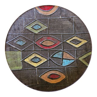 MCM Ceramic Italian Artisan Platter, Signed For Sale