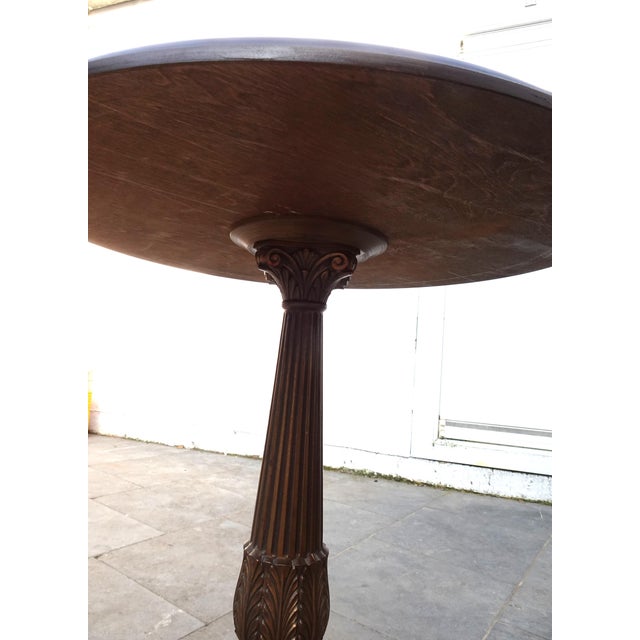 Neo-Classical Side Table in Leather Wood and Bronze, 1970s For Sale - Image 4 of 10
