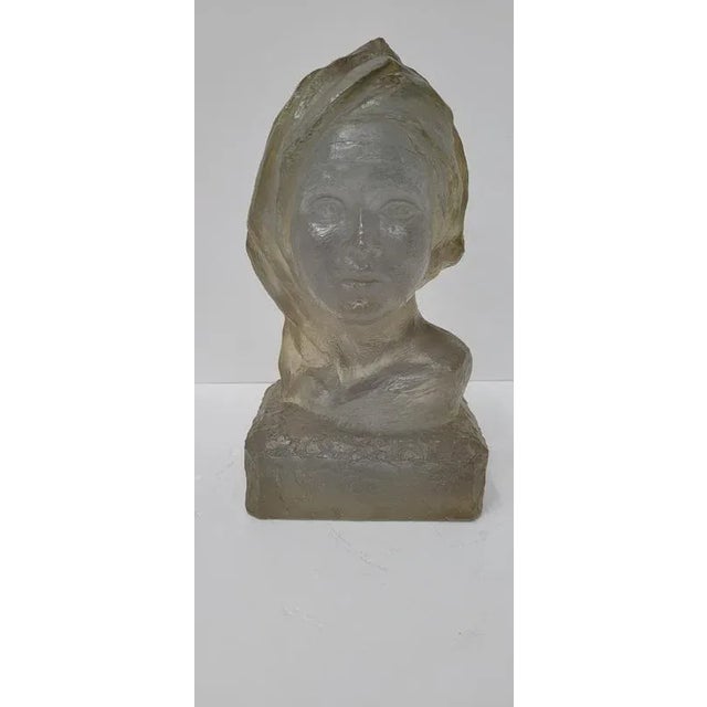 Mid-Century Lucite Female Bust Sculpture • Signed © CD 1978 • Translucent Resin Art Figure For Sale - Image 4 of 14