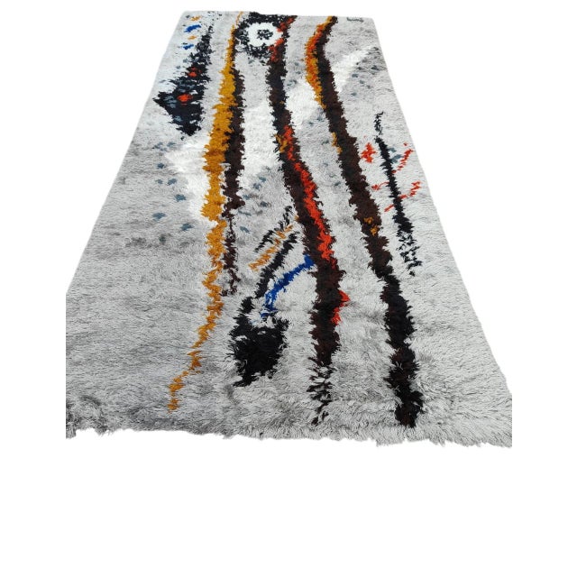 Scandinavian Modern Hand-Knotted Rug, 1970s For Sale - Image 16 of 16