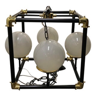 Mid-Century Modern Globe in Square Pendant For Sale