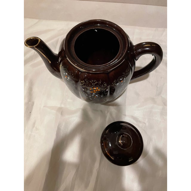 Japanese Vintage Brown Betty Redware Tea Pot, Made in Japan For Sale - Image 3 of 12