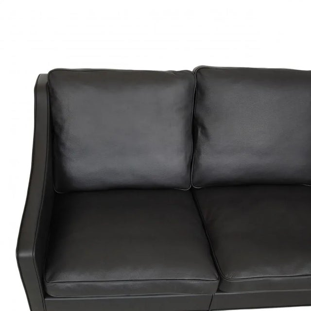 2000 - 2009 2209 3-Seater Sofa in Black Bison Leather by Børge Mogensen for Fredericia For Sale - Image 5 of 9