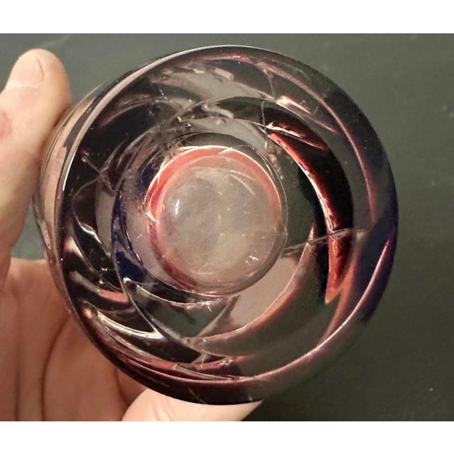 1930s 1930s Caesar Crystal Modern Cranberry Cut Glass Bud Vase Brand New 8” For Sale - Image 5 of 6