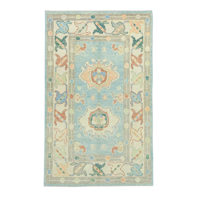Turkish Oushak Rug 3'9" x 6' #20010 For Sale