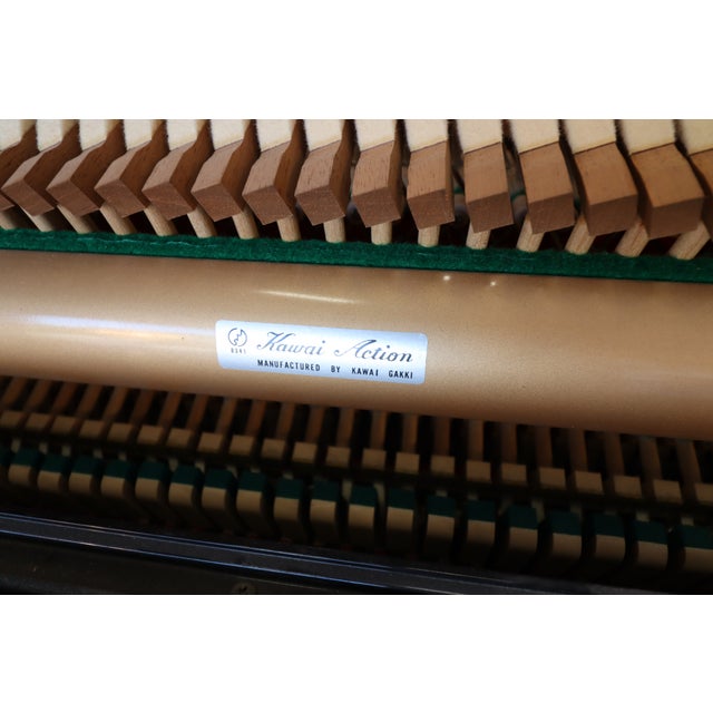1980s Kawai Us-55 Professional Japanese Upright Grand Piano — Polished Ebony For Sale - Image 14 of 17