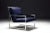 Metal Pasargad Home Luxe Collection Navy Leather Chair For Sale - Image 7 of 9
