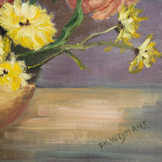 Mid 20th Century Belgium Red Canvas Painting For Sale - Image 12 of 15