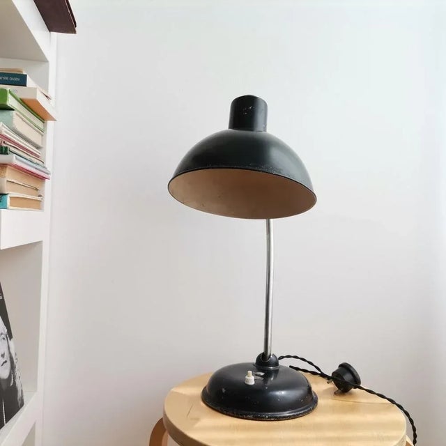 Black Bauhaus Steel Table Lamp from Sacor, 1940s For Sale - Image 8 of 18