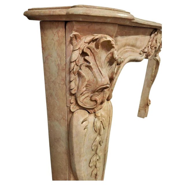 Nembro Rosa Marble Fireplace, Venice, 19th Century For Sale - Image 5 of 11