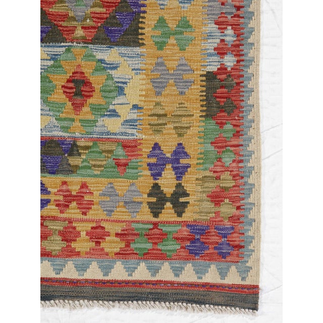 Tribal Handwoven Tribal Kilim Rug 4'8" X 6'7" For Sale - Image 3 of 5