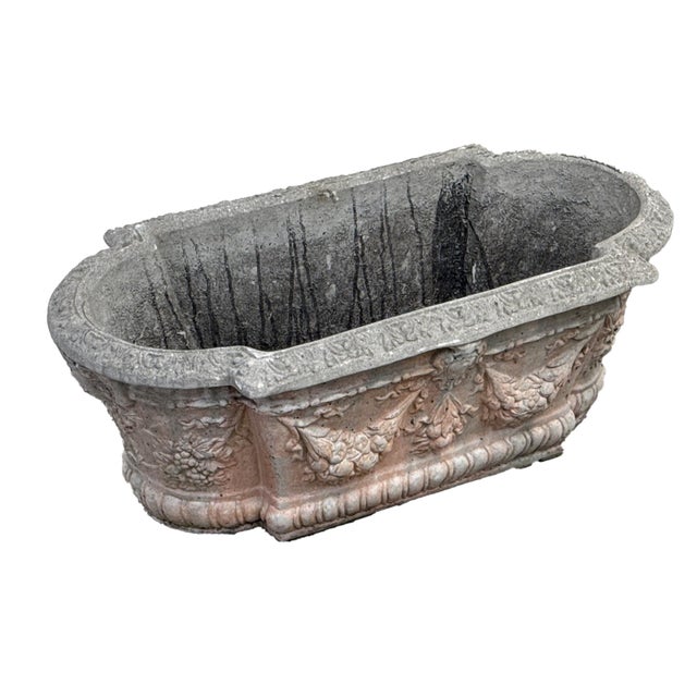 Neoclassical French Neoclassical Style: Pair of Cast Stone Garden Planters For Sale - Image 3 of 13