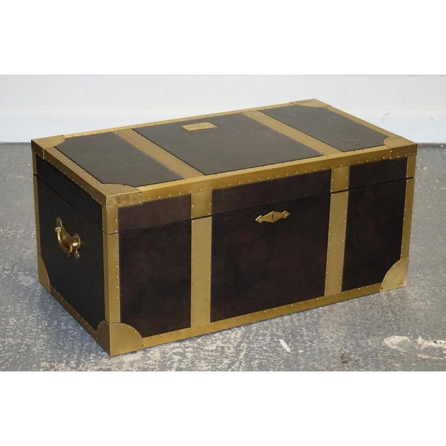 Cumberland Collection Storage Trunk with Red Velvet Lining from Timothy Oulton For Sale - Image 3 of 18