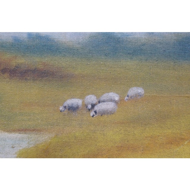 1916 Antique William Fitzmaurice Farm Sheep Pastoral Landscape Oil Painting For Sale - Image 4 of 12