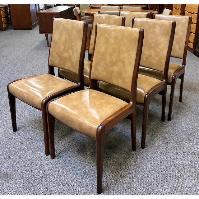 Mid 20th Century Set of Six Mid Century Modern Teak & Faux Leather Dining Chairs by G-Plan, Uk c.1960 For Sale - Image 5 of 10